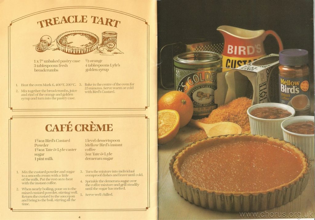 Treacle Tart and Cafe Creme recipe